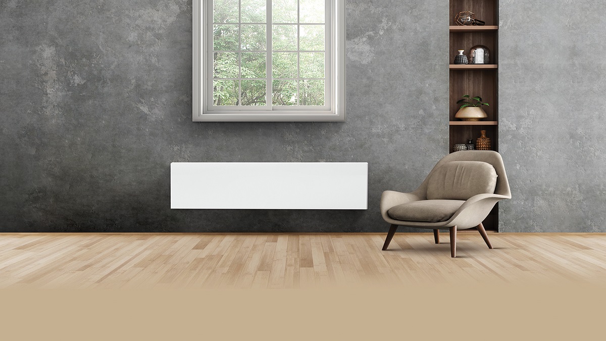 Design wandconvector met luchtfilter en cloudfunctie FinEco 