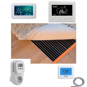 Karpet / parket verwarming met thermostaat | infrarood folie vloerverwarming elektrisch 100 cm x 100 tot 500 cm