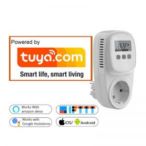 Optima W TC500 WiFi plugin thermostaat randaarde, pompschakelaar, programmeerbaar, tuya compatible