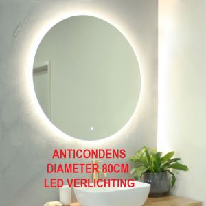 SCHLOSS ronde 80cm spiegel met LED verlichting en anticondenverwarming in zichtveld