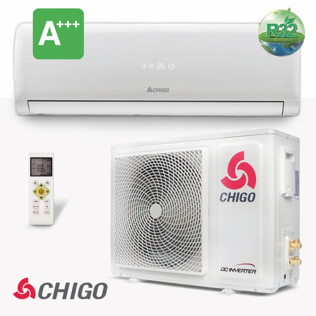 metro schoolbord Zaailing Chigo split unit airco 6 kW warmtepomp inverter A+++ R32 (voorgevuld)